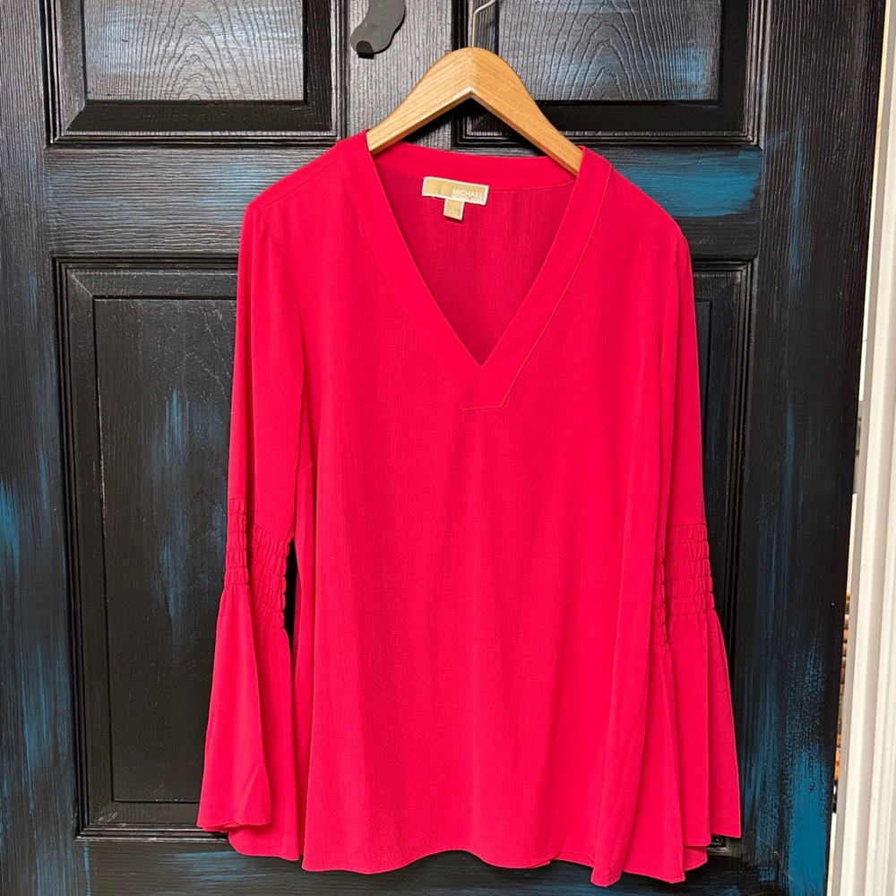 Michael Kors Elegant pinkish red V-Neck Women's Top